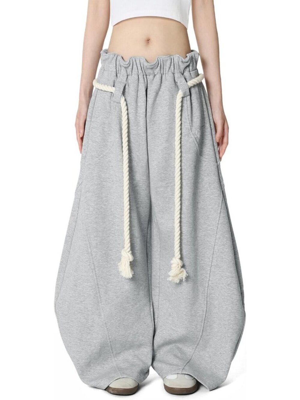 Super Baggy Barrel Sweatpants | Wide Leg Unisex Casual Pants with Elastic Waist
